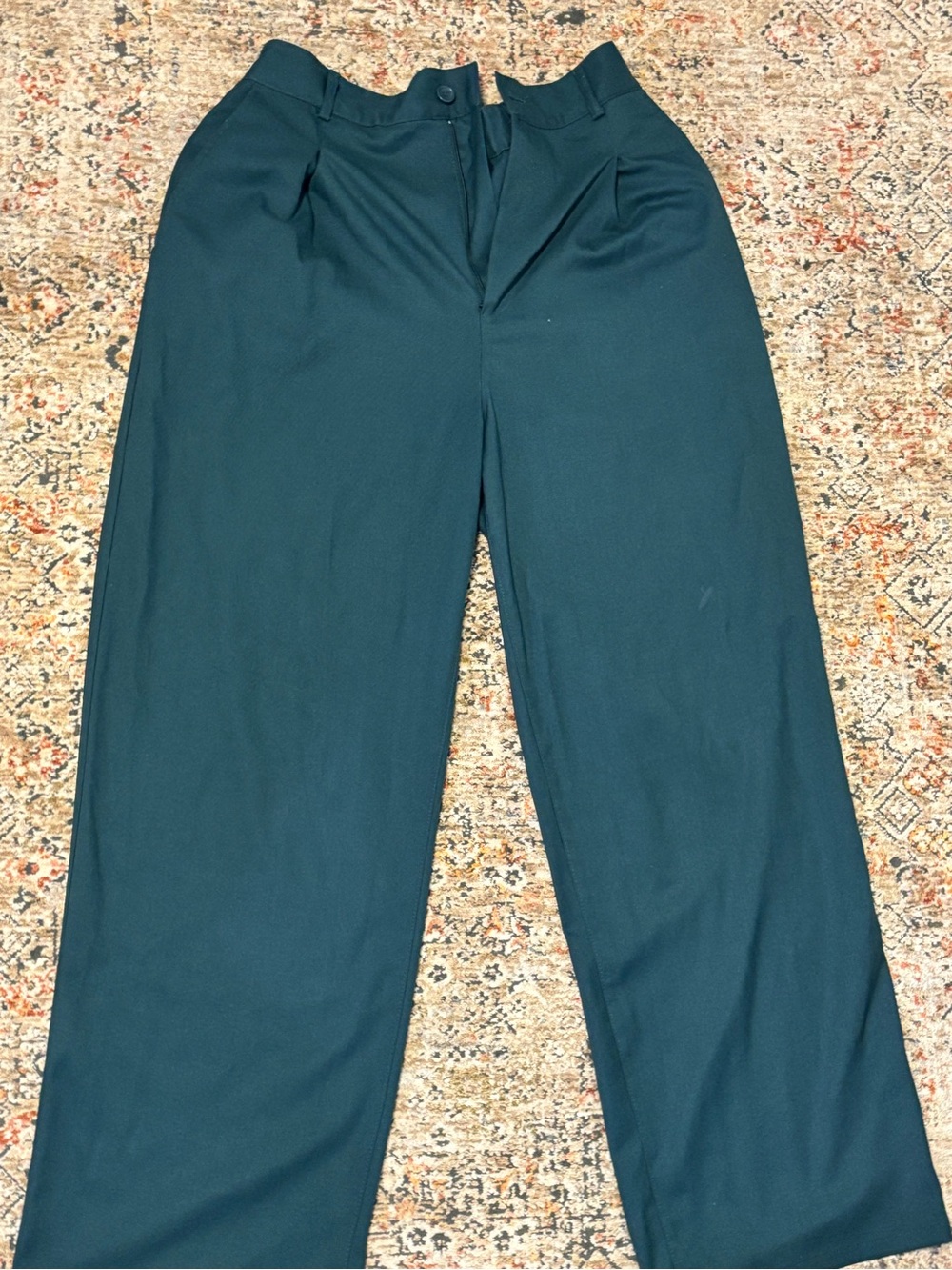 Women’s Dark Teal Wide-Leg Dress Pants